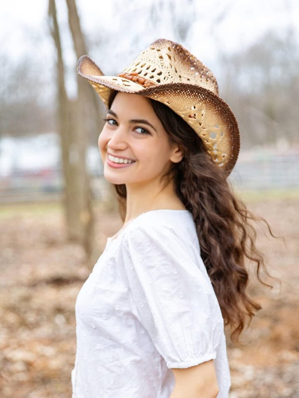Straw Cowboy Hat for Women and Men with Shape-It Brim, Western Cowboy Hat, Orang - Picture 2 of 7